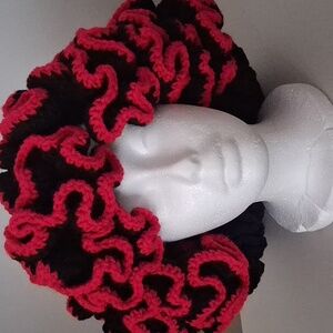 Stylish Black and Red Crochet Hat